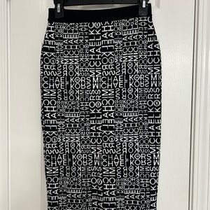 Michael Kors Monochrome Logo Pencil Skirt